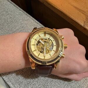 Rocawear Gold Watch with Brown Strap